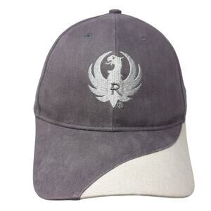 Ruger Strapback Baseball Cap Gray One Size Adjustable Mesh Back Shasta Wear